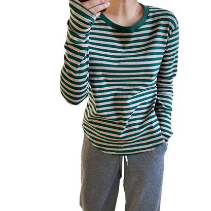 Damen Langarmshirt Gestreift Eveloria