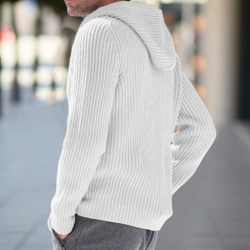 Herren Strickjacke Kapuze Praktische Taschen Bequem