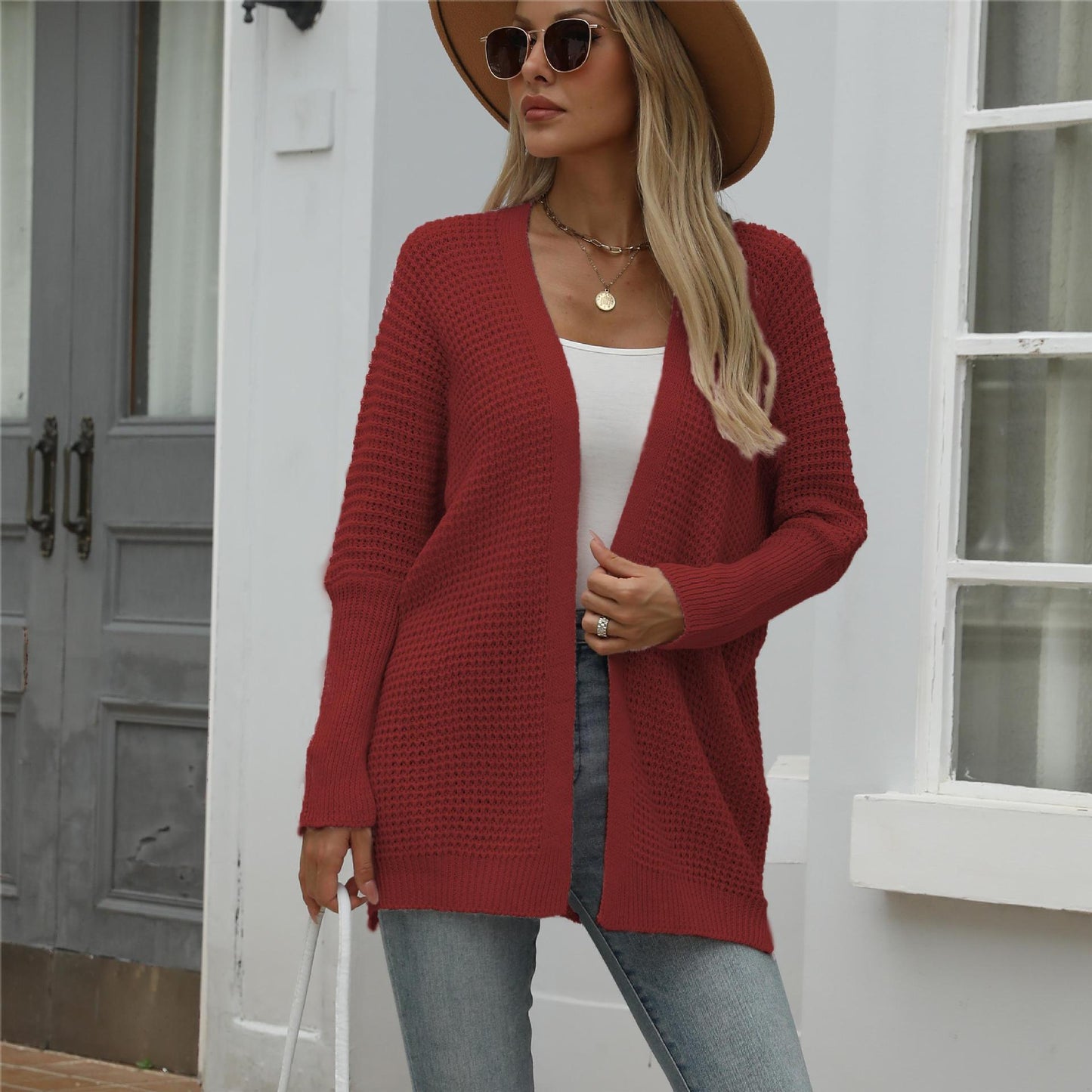 Damen Strickjacke Offen Lässig Weich Eveloria
