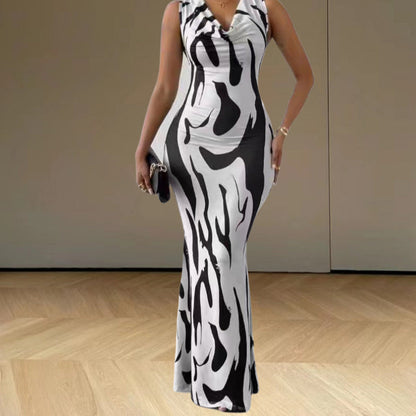 Damen Maxikleid Figurbetont Trendmuster Eveloria