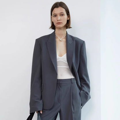 Damen Oversize Blazer Elegant Dezent Eveloria