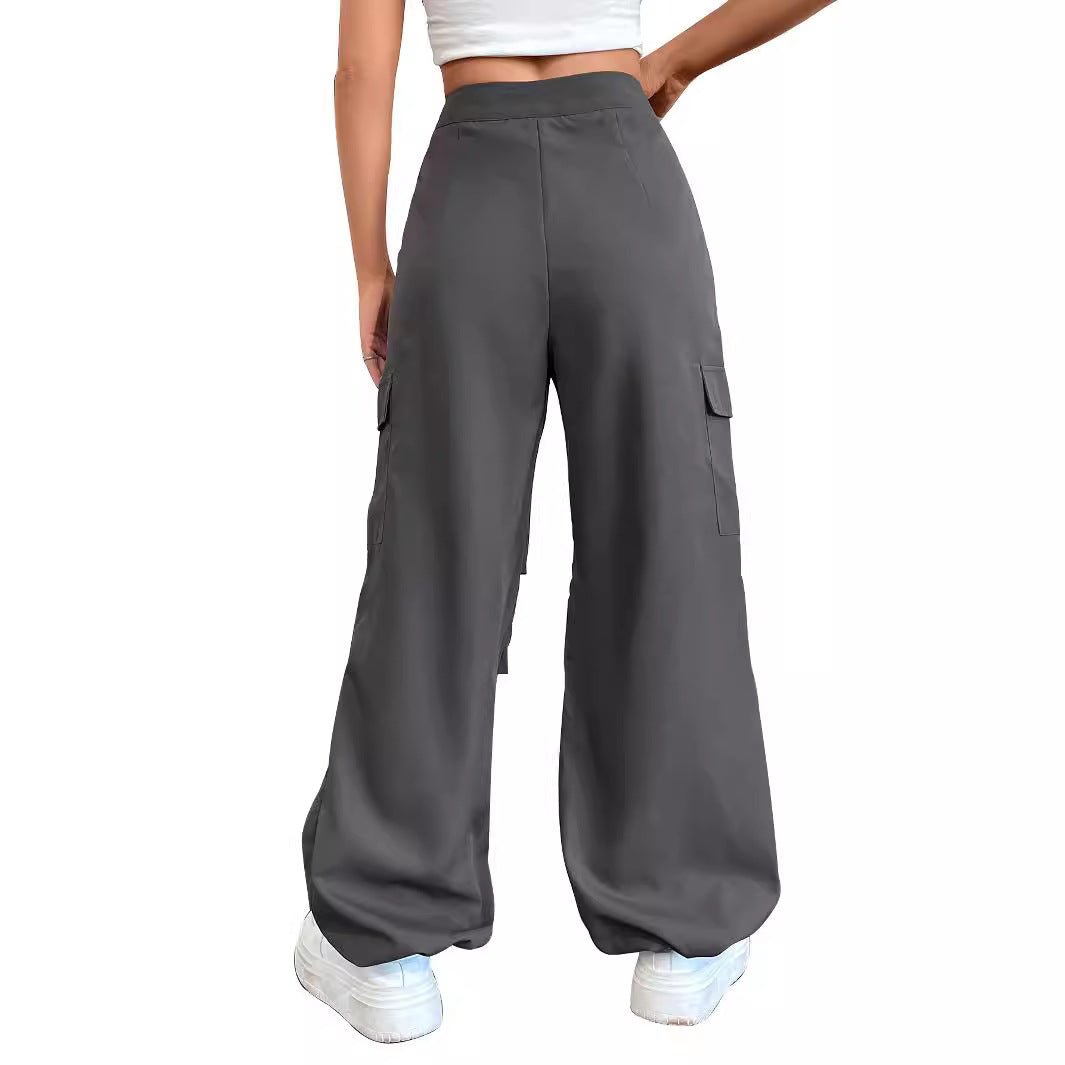 Damen Cargo-Hose Hochbund Seitentaschen Eveloria