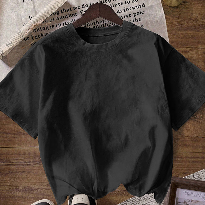 Damen Oversized T-Shirt Baumwolle Rundhalsausschnitt Weiß Eveloria