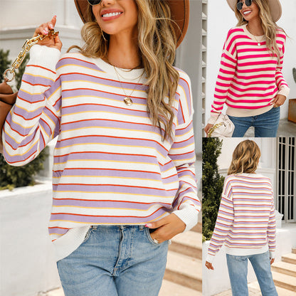 Damen Gestreifter Pullover Lässig Eveloria - Eveloria