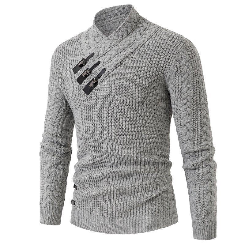 Herren Strickpullover Elegantes Zopfmuster Bequem