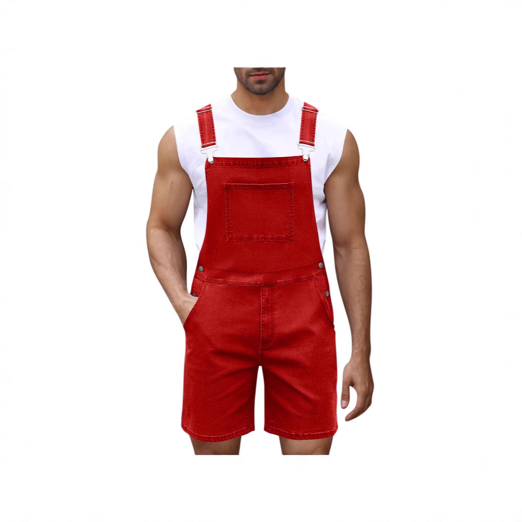 Herren Denim-Latzhose Relaxed Fit Blau