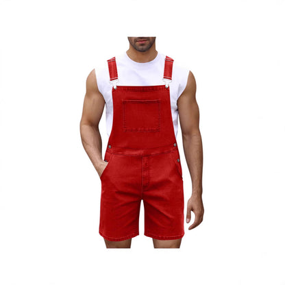 Herren Denim-Latzhose Relaxed Fit Blau