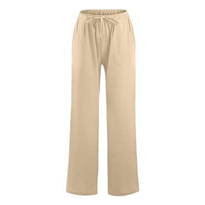 Damen Weite Leinenhose Bequem Eveloria