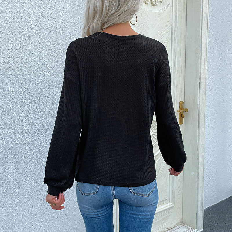 Damen Pullover Spitzenakzent Strukturiert Eveloria