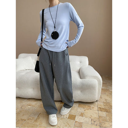 Damen Off-Shoulder Pullover Set mit weiter Hose Eveloria