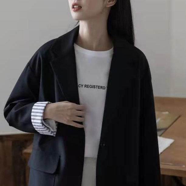 Damen Longline Blazer mit klassischem Revers Eveloria