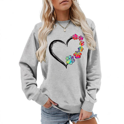 Damen Sweatshirt Pfotenherz-Design Eveloria