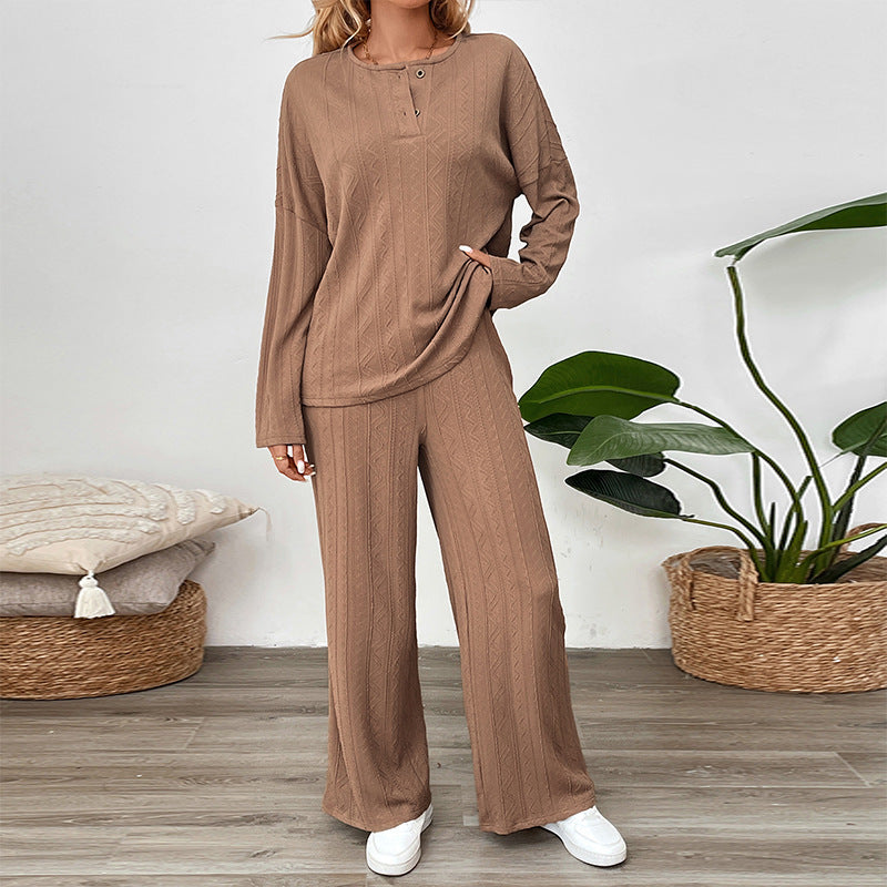 Damen Strickset Pullover Weite Hose Eveloria