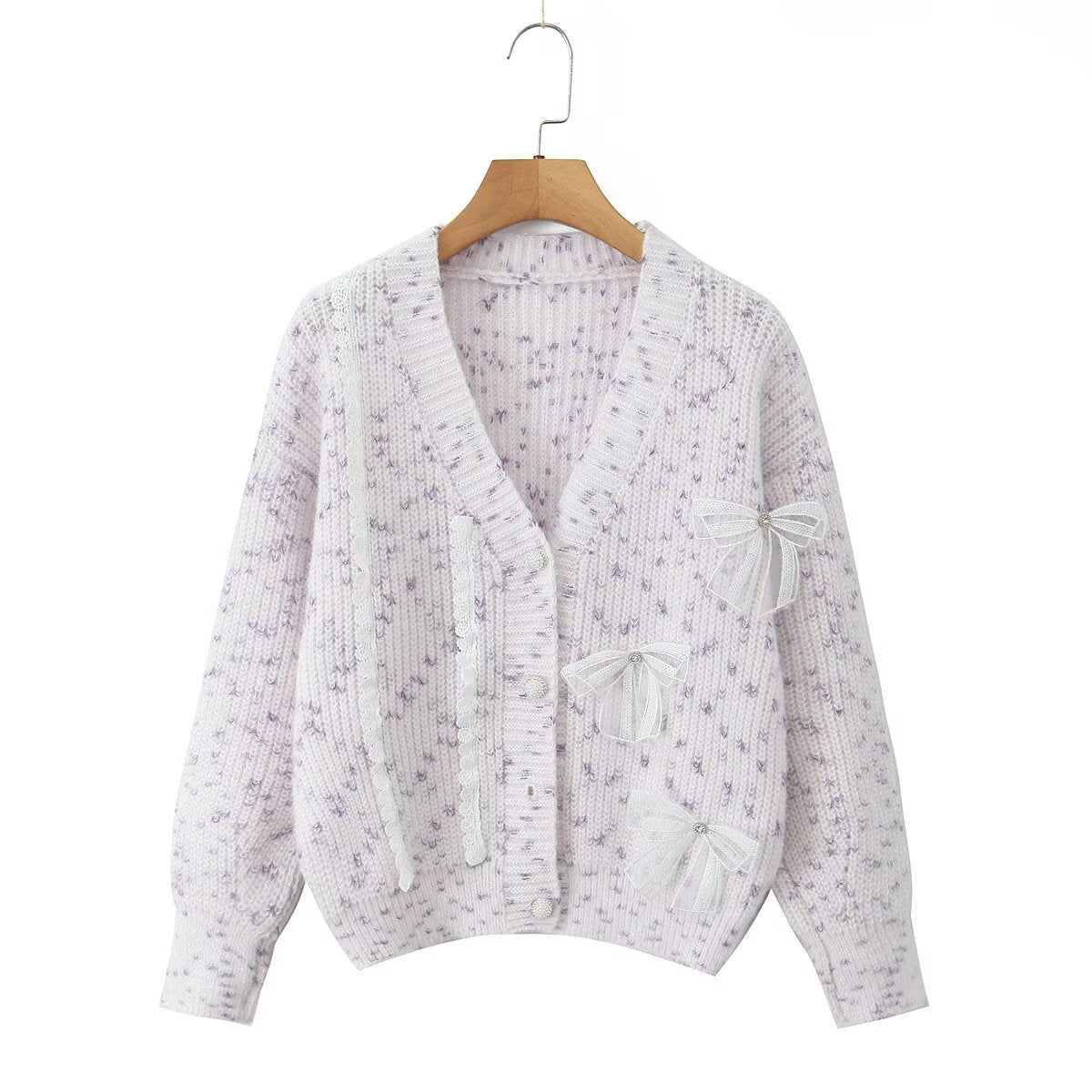 Damen Strickjacke Kuschelig mit Schleifendetails Grau