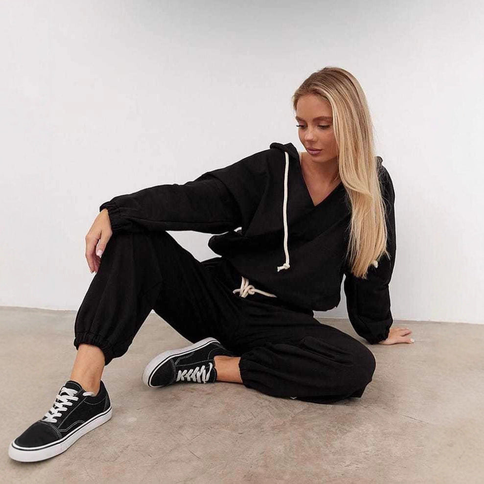 Damen Jumpsuit V-Ausschnitt Praktische Taschen Eveloria