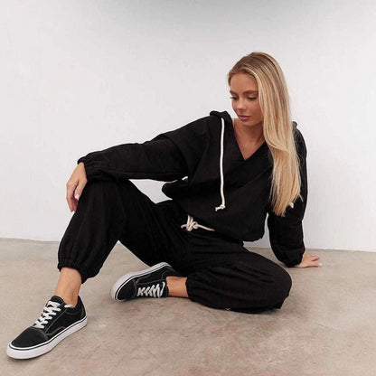 Damen Jumpsuit V-Ausschnitt Praktische Taschen Eveloria