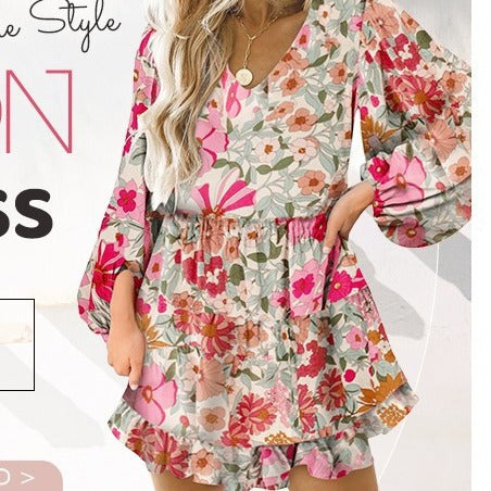Damen Kurzarmkleid Voluminöse Puffärmel Eveloria - Eveloria