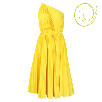 Damen Wickelkleid Asymmetrisch Elegante Falten