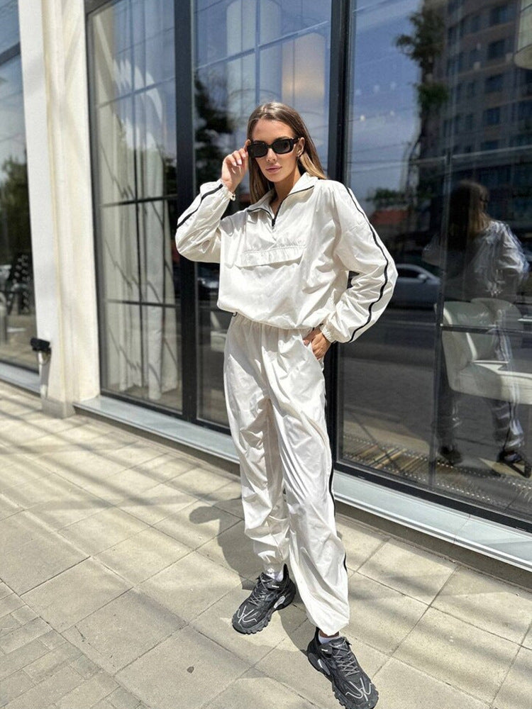 Damen Windbreaker-Anzug Elastisch Hochkragen Eveloria
