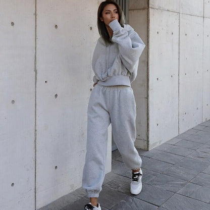 Damen Sportliches Hoodie Jogging Set Eveloria