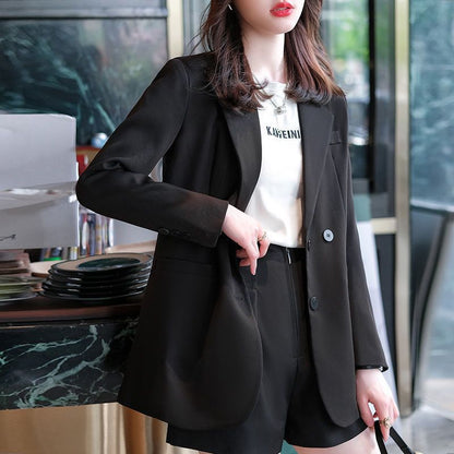 Damen Blazer Klassischer Schnitt Doppelter Knopfleiste Eveloria