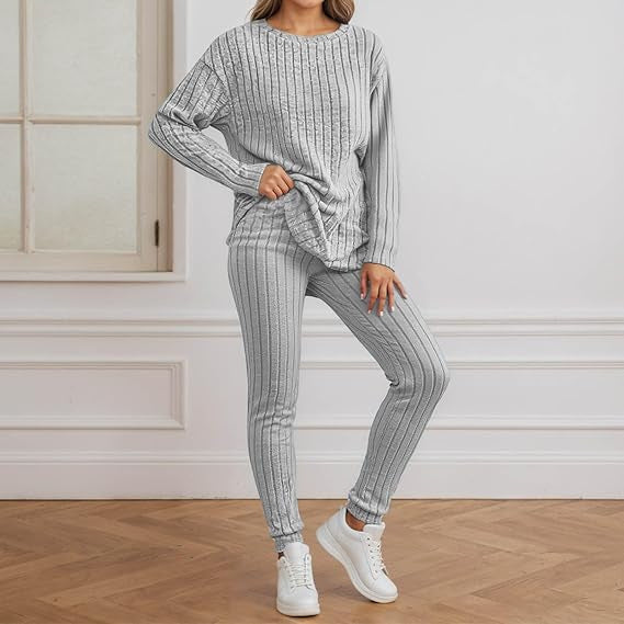 Damen Strickensemble Rippenstruktur Eveloria