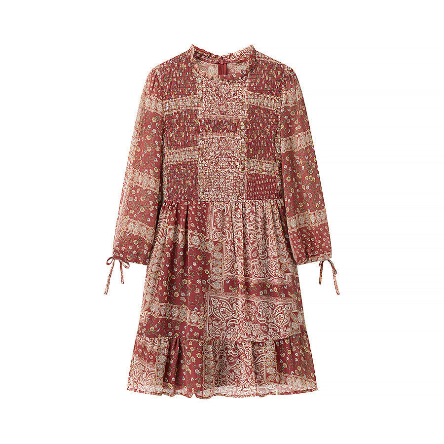 Damen Patchwork-Kleid Voluminöser Rock Eveloria