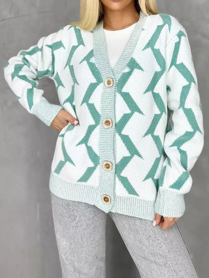 Damen Strickjacke Modernes Blitzenmuster Eveloria