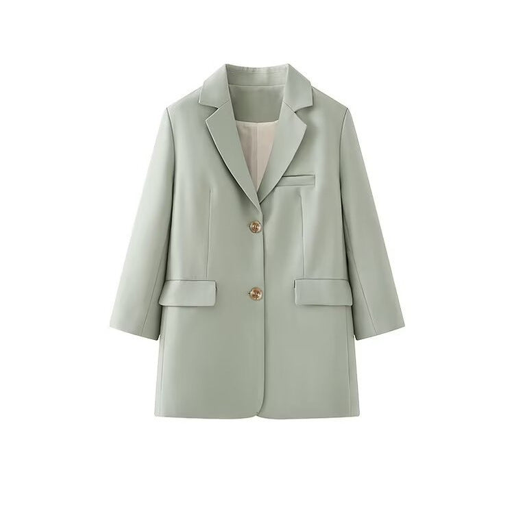 Damen Blazerjacke mit Knöpfen und Taschen Schwarz Eveloria - Eveloria
