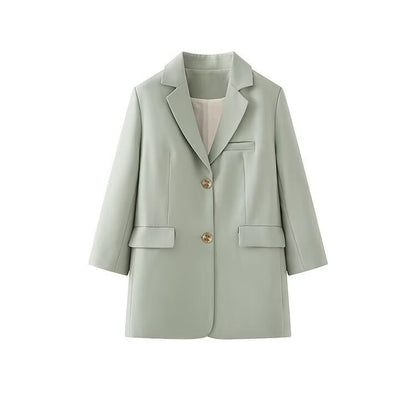Damen Blazerjacke mit Knöpfen und Taschen Schwarz Eveloria - Eveloria