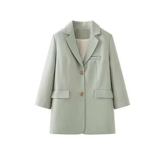 Damen Blazerjacke mit Knöpfen und Taschen Schwarz Eveloria - Eveloria