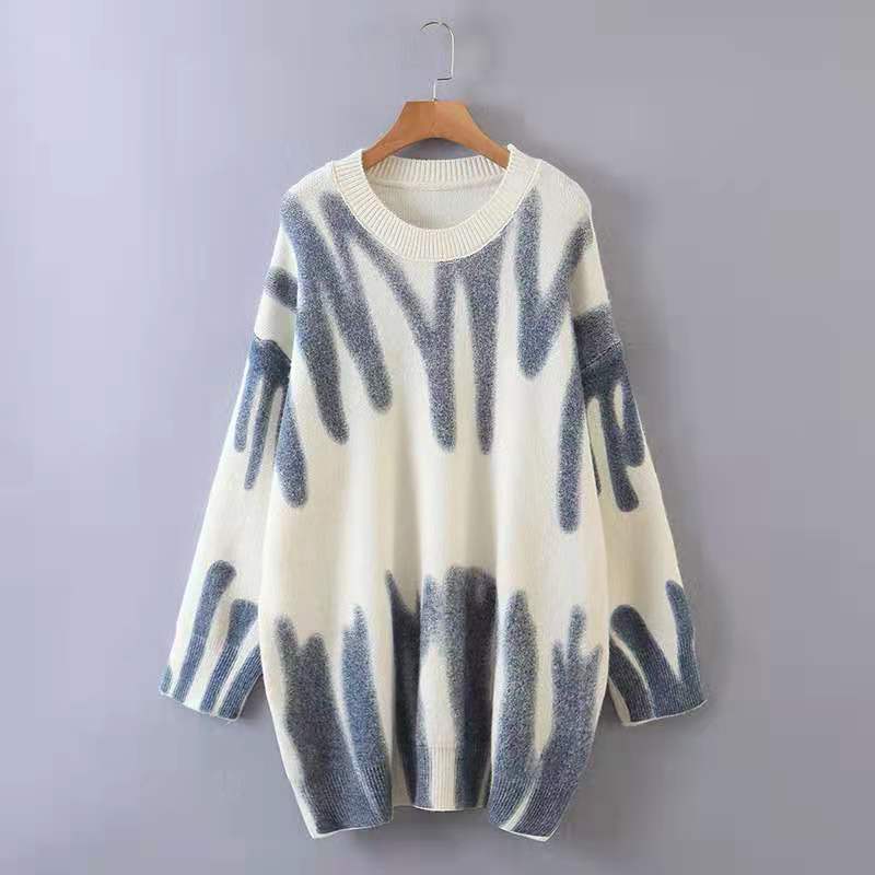 Damen Pullover Groß locker Farbverlauf Eveloria