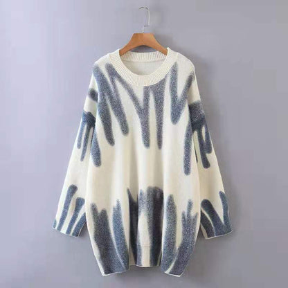 Damen Pullover Groß locker Farbverlauf Eveloria