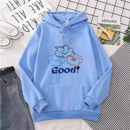 Damen Kapuzenpullover Cartoon-Motiv Bequem Eveloria