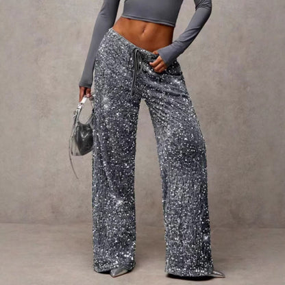 Damen Palazzohose Paillettenbesatz Eveloria - Eveloria