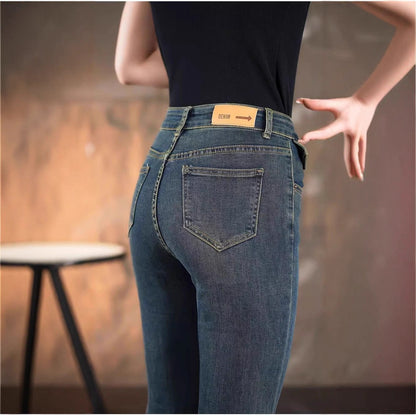 Damen High-Waist Bootcut Jeans Eveloria Elegant
