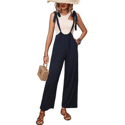 Damen Jumpsuit Verstellbare Träger Komfortschnitt Eveloria