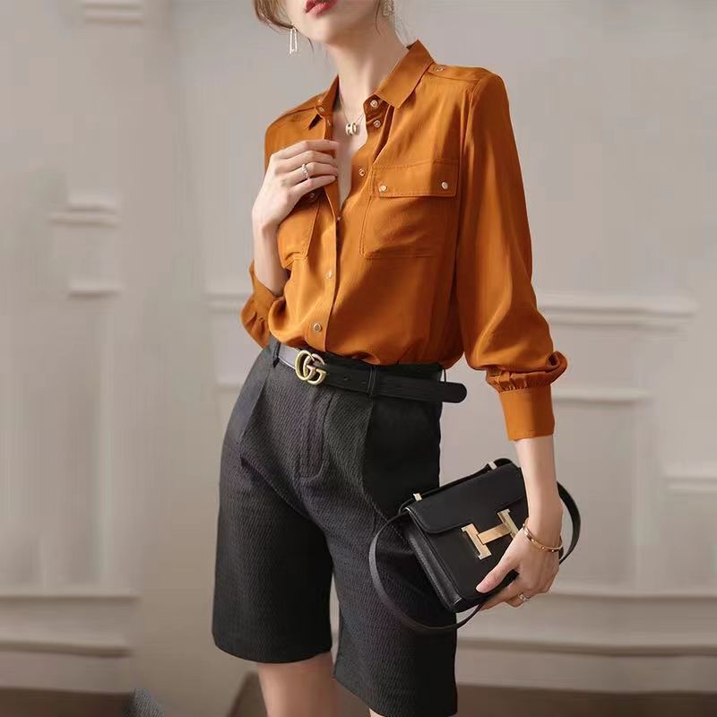 Damen Bluse mit Brusttaschen Eveloria