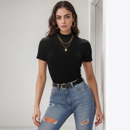 Damen T-Shirt Kurzarm Modischer Schnitt Eveloria