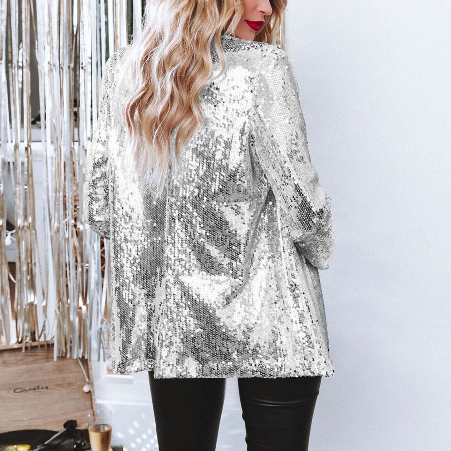 Damen Glitzer Blazer Eveloria wird zu: Eveloria Damen Glitzerjacke