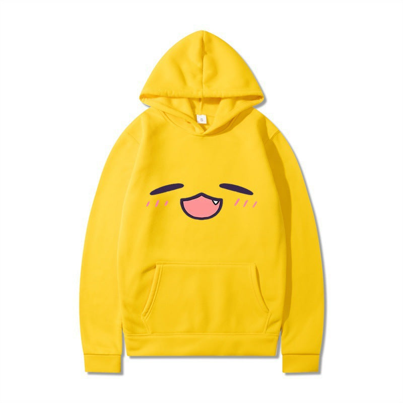 Damen Kapuzenpullover Cartoon-Gesicht Bequem Grün