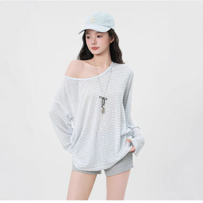 Damen Langarmshirt Asymmetrisch Baumwolle Eveloria