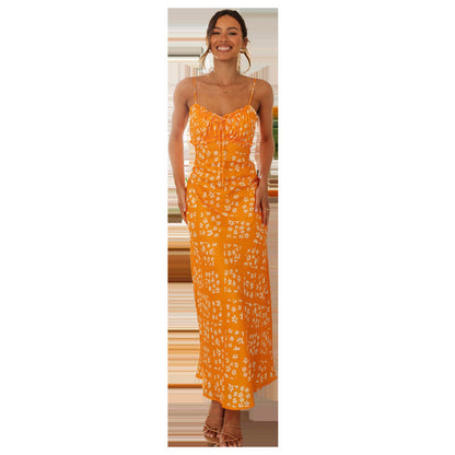 Damen Maxikleid Verstellbare Träger Florales Design Eveloria