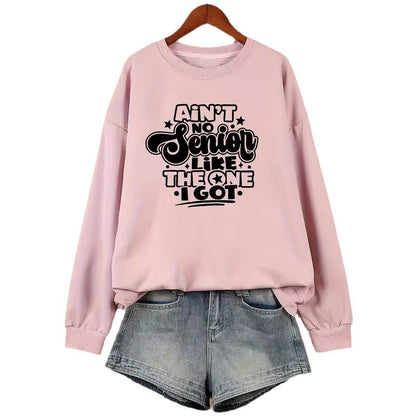 Damen Sweatshirt Lässiges Spruchdesign Grau Eveloria