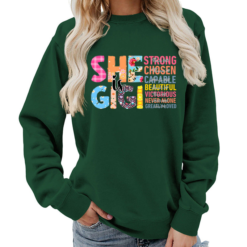 Damen Sweatshirt Inspirierendes Text-Design Eveloria