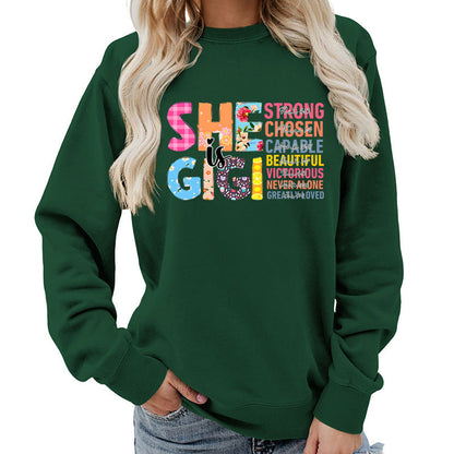 Damen Sweatshirt Inspirierendes Text-Design Eveloria