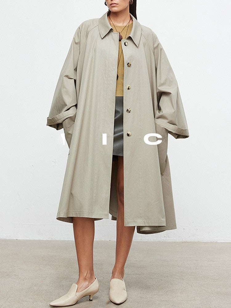Damen Trenchcoat Lässig Übergroße Ärmel Eveloria