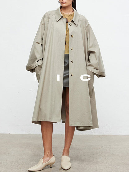 Damen Trenchcoat Lässig Übergroße Ärmel Eveloria