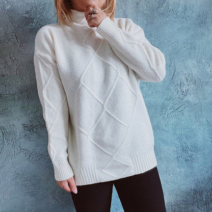 Damen Strickpullover Rautenmuster
