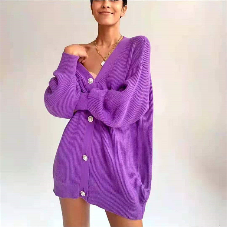 Damen Oversized Strickjacke Eveloria Großgemeinte Wolljacke